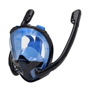 Dykningstillbehör Full ansikts snorkelmask med anti-dimma våtservetter 180 grader panorama HD View Snorkling Mask Anti-läcker torruppsättning för vuxna barn 240118