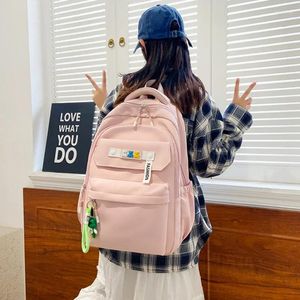 School Bags 2024 Fashion Multipocket Nylon Women Backpack Female Big Waterproof Back Bag Portable For Girl Student Schoolbag