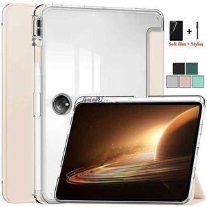 Tablett PC -fodral väskor för OnePlus Pad -fodral med pennhållare Luxury Transparent Magnetic Smart Folio Cover för en plus pad oppo -pad 2 surfplatta 2023 yq240118