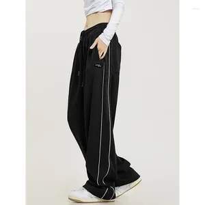 Pantaloni da donna Y2K Pantaloni sportivi a righe cargo oversize a gamba larga Harajuku Baggy Streetwear Pantaloni sportivi casual da jogging