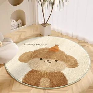 Round Large Area Carpet Living Room Thickened Floor Mat Children Reading Carpets Cartoon Bedroom Study Anti Slip Rug 240117