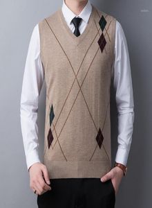 Maglione di cashmere uomo autunno primavera casual modelli a rombi maglioni gilet uomo senza maniche top in maglia pullover13445080