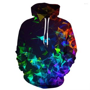 Herrtröjor Spring och Autumn Fashion Hooded Sweatshirt Färgglada mönster 3D -tryckning Men hoodie Street Harajuku Style överdimensionerad