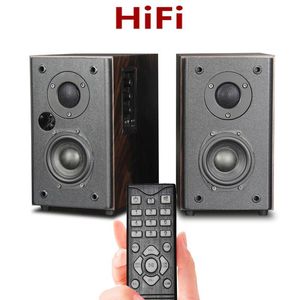 Altoparlanti Scaffale ad alta potenza Monitoraggio HiFi Audio Audiofilo attivo Home Theater Altoparlante per computer in legno coassiale in fibra Bluetooth Bassi