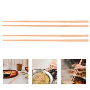Kitchen Storage 2 Pairs Wood Lengthen Chopsticks Multifunction Frying Noodle Chafing Dish Pot Flatware For Home Restaurant (33cm)