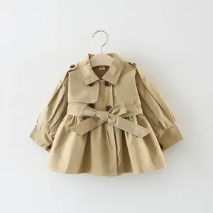 Casaco 2024 para meninas crianças jaqueta roupas infantis primavera outono estilo coreano bonito longo trench bebê meninas blusão