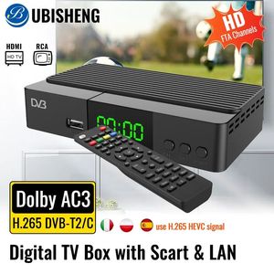 DVB-T2 Digital TV Box 1080P DVB Cable Digital TV Receiver UBISHENG U6 with HDMI Scart &LAN Port for HD Old TV Set Top Box