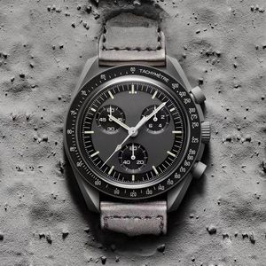 Biokeramische Planet Moon Herrenuhren Hochwertige voll funktionsfähige Chronographenuhr Mission To Mercury 42 mm Nylon Designeruhren Qu241N