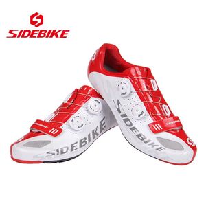 Ayakkabı Sidebike Hafif Karbon Fiber Tabanlar Karayolu Yolu Bisiklet Yarış Ayakkabıları Bisiklet Bisiklet Ayakkabıları Profesyonel Selflowing Spor Sake