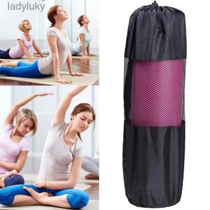 Yogamattor Yoga Mat Bag träningsbärare Nylon Mesh Center Justerbar rem Pilates Fitness Body Building SportsL240118