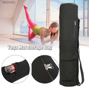 Yogamattor Yoga Mat Bag Portable Andningsväska med justerbara axelremmar Bär mesh -förvaringsväska passar de flesta yogamattor Blackl240118