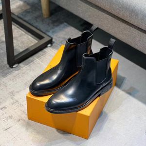 Klassische Wyatt-Stiefeletten für Herren, MINISTER-Chelsea-Stiefel, Western-Stil, schwarzes Leder, Motorradstiefel, Herren-Schuhe, Herbst-Winter 1.9 06