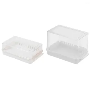 Plates 2pcs Butter Storage Cases With Lids Sliced Case Cheese Serving Boxes