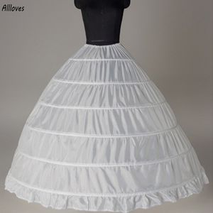 6 Hoops Petticoat for Ball Gown Wedding Dresses Non-woven Fabric Adjustable Waist Crinoline Fluffy Prom Quinceanera Dress Bridal Underskirt AL2162