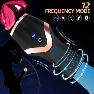 Männlicher Masturbator, Sexspielzeug für Männer, automatische Penisvergrößerung, Pumpe, Verzögerungstrainer, Eichelmassagegerät, 10-Frequenz-Vibration, für Erwachsene, 240117