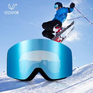 Vozapow profissional óculos de esqui dupla camada lente anti nevoeiro uv400 grande máscara de esqui óculos de esqui snowboard das mulheres dos homens óculos de neve 240117