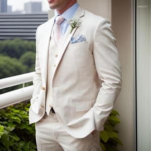 Men's Suits 3 Pcs Wedding For Groomsmen Slim Fit Groom Tuxedo Latest Design Custom Prom Party Blazer 2024 (Jacket Vest Pants)