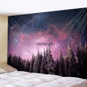 Taquestres Starry Sky Forest Tapestry Wall Hanging Night Landscape