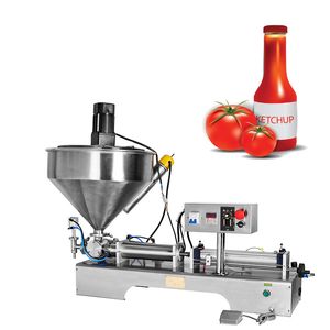 Semi automatic jacket heated mixing honey filling machine,peanut butter petroleum jelly mixer filler equipment