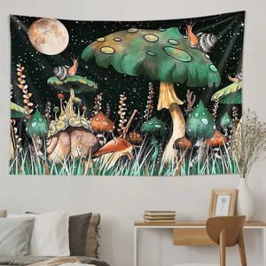 Tapeçarias Fantasia 3D Impressão Psicodélico Cogumelo Tapeçaria Hippie Boho Colorido Abstrato Bonito Quarto Decoração de Casa Feitiçaria Wallvaiduryd