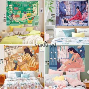 Гобетрики Kawaii Home Decor Anime Anime Ablesry Wanging Girl спальня фоновая фона колледжа общежитие