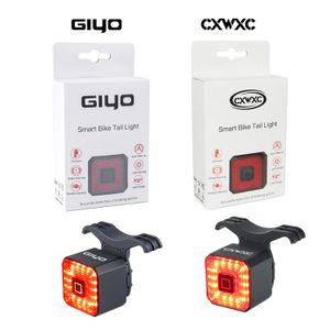 Lights Smart Bicycle Light Rear Taillight Bike Accessories Auto On/Off USB Rechargeable Stop Signal Brake Lamp LED Safety Lantern