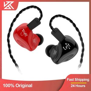 Hörlurar KZ ZS4 EARPHONES 1BA+1DD Hybridteknologi i öronmonitor Sportbrus som avbryter spel hörlurar hifi Stereo Earbuds headset