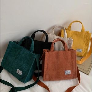 Evening Bags Women Corduroy Zipper Shoulder Bag Small Cotton Canvas Handbag Casual Tote Female Eco Crossbody Vintage Messenger