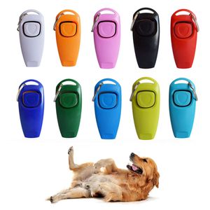 Pet Cat Dog Training Clicker Plastic New Dog Click Trainer Portable Auxiliary Adjustable Wristband Sound Key Chain Dog Supplies