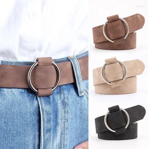Belts Round Metal Buckle Waist Belt PU Leather Free Size Wide Waistband Women Lady All-match Jeans Pants Decoration Straps