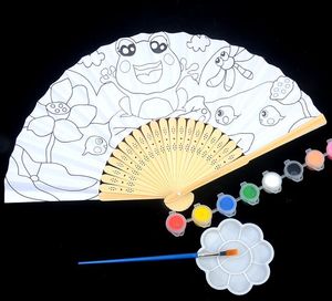 DIY hand-painted Fans foldable paper fan portable party wedding supplies hand fan Creative gift Home decoration personalized wedding fans
