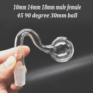 10mm 14mm 18mm Glass Oil Bowl Adapter Thick Pyrex Glass Oil Burner Pipe Male Female Joint for Dab Rig Hookah Bong Accessories BJ