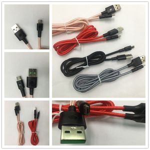 Cabos usb trançados quentes tipo c v8 micro 1m/3 pés 2m/6 pés 3m/10 pés dados 2a cabo de carregador rápido tecer linha de corda e cabo c para c para telefone