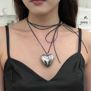 Diy smycken goth svart sammet stort hjärta hänge choker halsband för kvinnor elegant väv knuten bowknot justerbar kedja