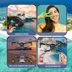 S176 Max Brushless RC Drone SD Dual Esc Camera Optical Flow Positioning Gravity Sense Headless Mode 360 ​​° Hinder Undvikande WiFi FPV -skärm Display RC Foldbar