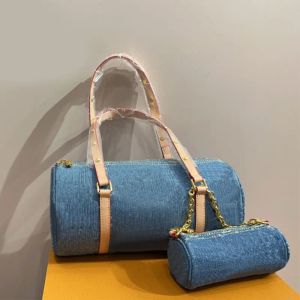 Borse in pelle denim di alta qualità Borsa a tracolla ascellare con fiore vecchio Borsa da donna classica con lettera Borsa con cerniera Borsa da viaggio per il fine settimana Portafoglio con manico in pelle