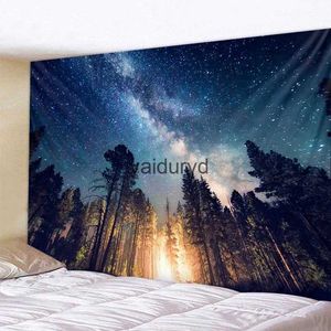 Arazzi Foresta stellato arazzo falò cielo notturno galassia paesaggio appeso a parete camera da letto dormitorio soggiorno sfondo decorazionevaiduryd