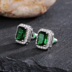 Studörhängen Dazzling Green Cubic Zirconia Ladies Noble Wedding Party Utsökta modesmycken