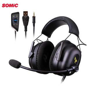 Fones de ouvido somic g936n com fio gaming headset 7.1 virtual 3.5mm usb enc redução ruído pc estéreo g952s g941