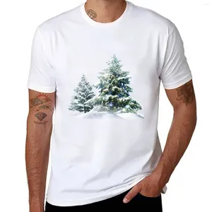 Men's Polos Christmas Tree Snow T-Shirt Funny T Shirt Tee Blouse Black T-shirts For Men