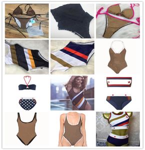 Fd Swimsuit New Style Lady One Piece Swimsuit Women Plus Size Swimwear Retro Vintage Bathing Suits Beachwear f Letter Printed Swim3887486