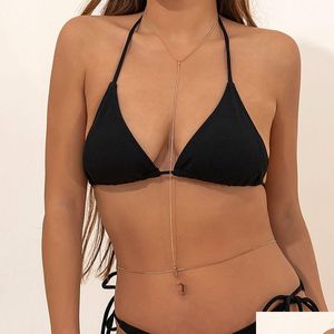 Göbek Zincirleri y Bikini Plajı Dans Partisi Gösteri Kolye Bel Cand Chain Elbise Vücut Takı Kadınlar için Kızlar Altın Renk Damlası Teslim Dhinj