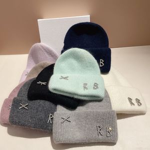 Beanies Designer Skull Caps for Women Rabbit Wool Cap Fashion Sticked Hatts Outdoor Thicked Warm Cap Female Ladies