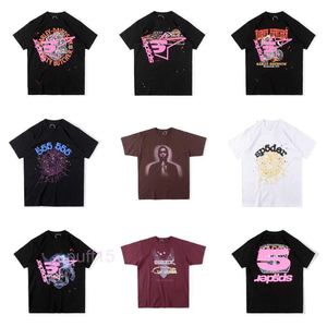 Fashion Sp5der 555555 Men's T-shirt Designer Red Web Puff Print Men Women 1 Good Quality Spider Tee Black Tops Hip-hop Young Bandit Short Sleeve RXTR KS3L