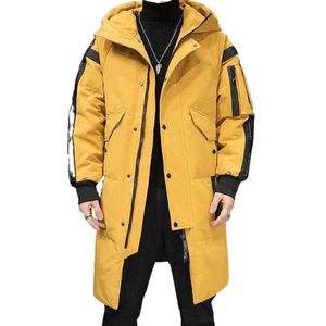 Men's Down Parkas Off Season New Over Knee Style Overcoming Thickened Mid Length Down Coat Winter White Duck Down Coat Tide