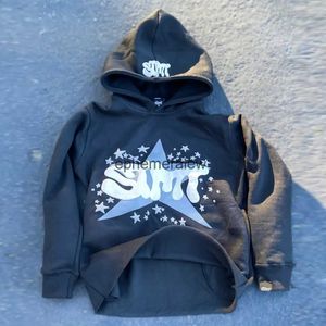 Herrhuvtröjor tröjor Tracksuits Långärmade Harajuku Hip Hop Hoodie Jacket 2024 Vintage Y2K Zip Sweatshirt Star Print Goth Punk Hoodieephemeralew