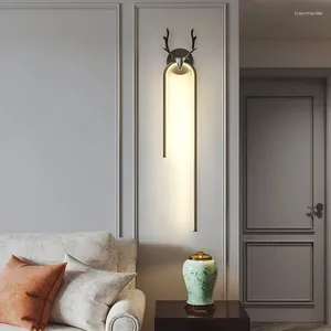 Vägglampor Copper Sconce Light LED 3 färger Elegant Creative Decor for Home Live Room Lighting Modern Interior Mässingslampa