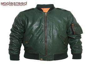 MAPLESTEED M86 Fliegerjacke Herren Echtlederjacke Herren Ledermantel Bomberjacke Schwarz Weinrot Armeegrün Plus Größe 097 CJ5624343