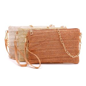 30pcs Straw Cross-Body Bag Summer Women's Single Shoulder Beach Bag Mobile Phone Pouches Cosmetic Bags shipping by UPS