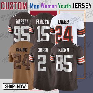 15 Joe Flacco 24 Nick Chubb Fußballtrikot Myles Garrett David Njoku Amari Cooper Deshaun Watson Elijah Moore Jeremiah Owusu-Koramoah Clevelands Brown Denzel Ward